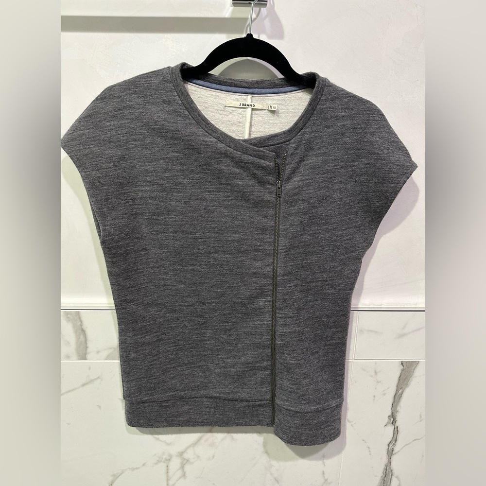 J Brand zip up wool tee